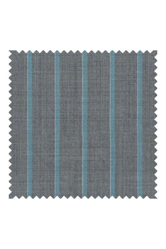 700301 - Maya Blue Chalk Stripes On Grey