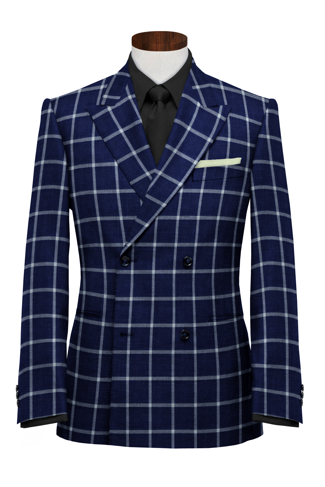 700321 - Cream Checks On Navy Blue