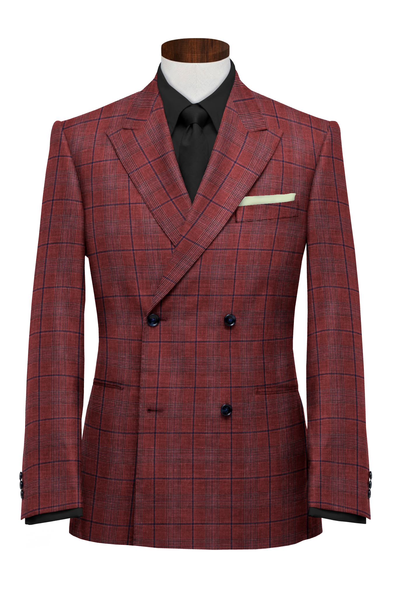 700326 - Navy Blue / White Checks On Red