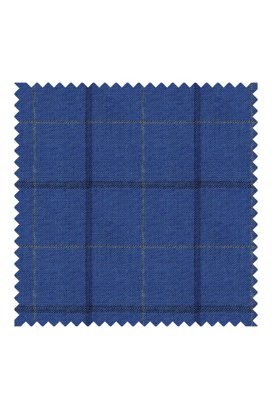 700342 - River Grey Windowpane Checks on Blue