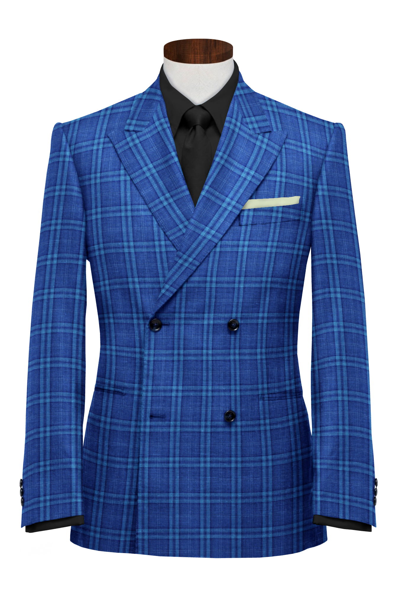 700355 - Olympic Blue Windowpane Checks