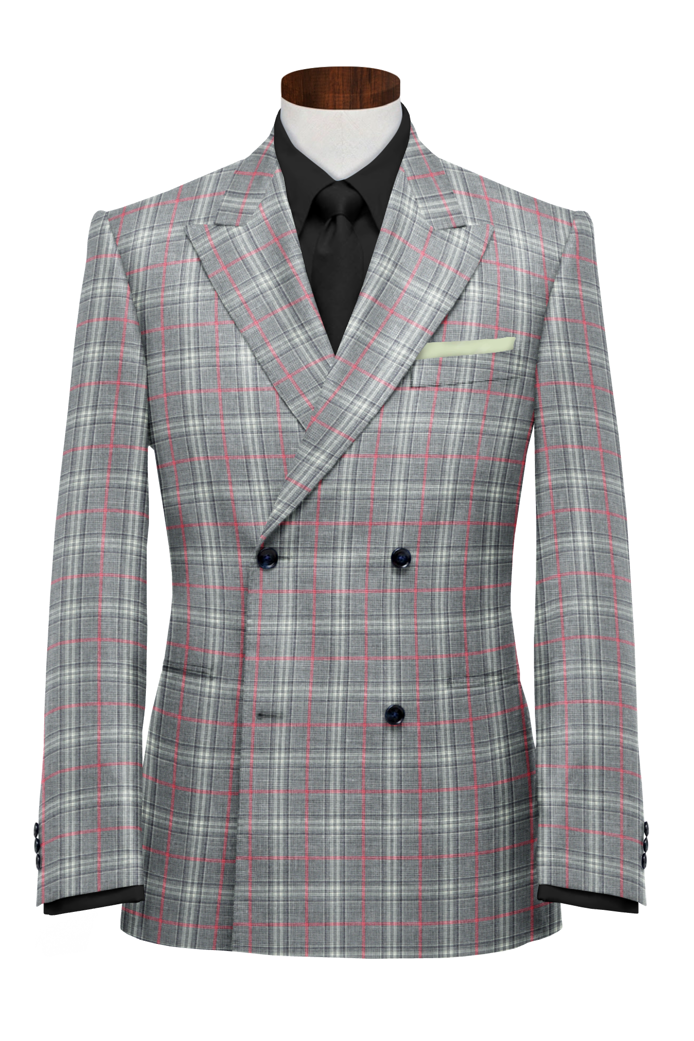 700315 - Magenta Pink Windowpane On Grey