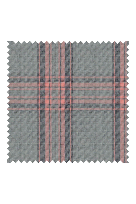 700358 - Pink Checks On Grey