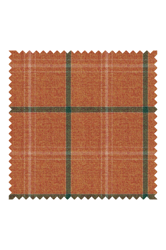 700360 - Deep Green Checks On Orange