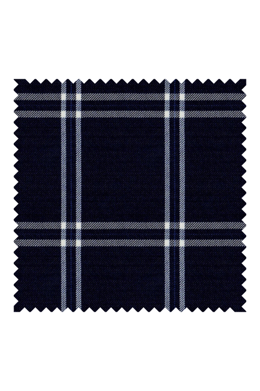 700362 - Cream Checks On Midnight Blue
